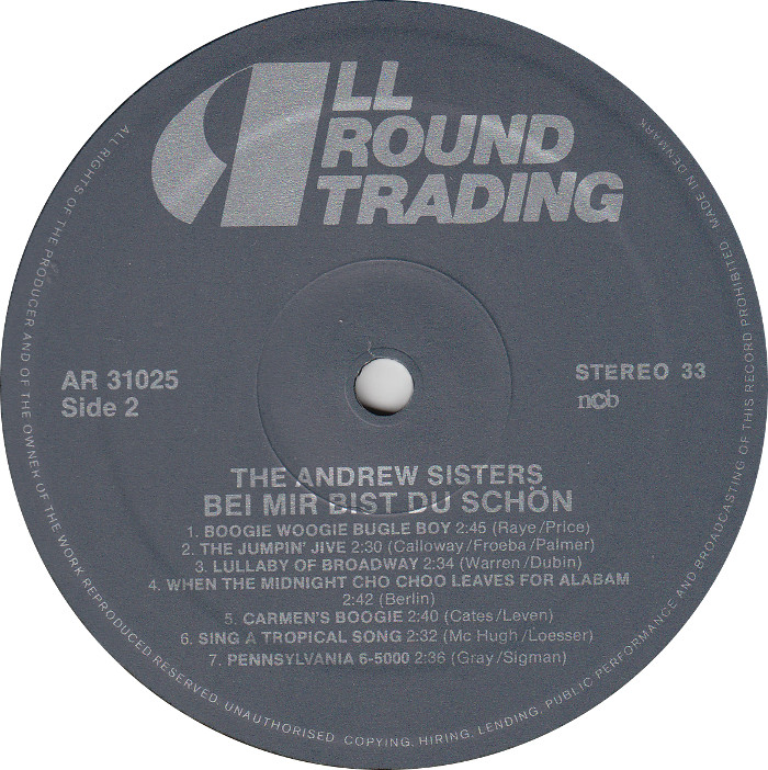 The Andrews Sisters  Rum And Coca Cola 1 : LP B